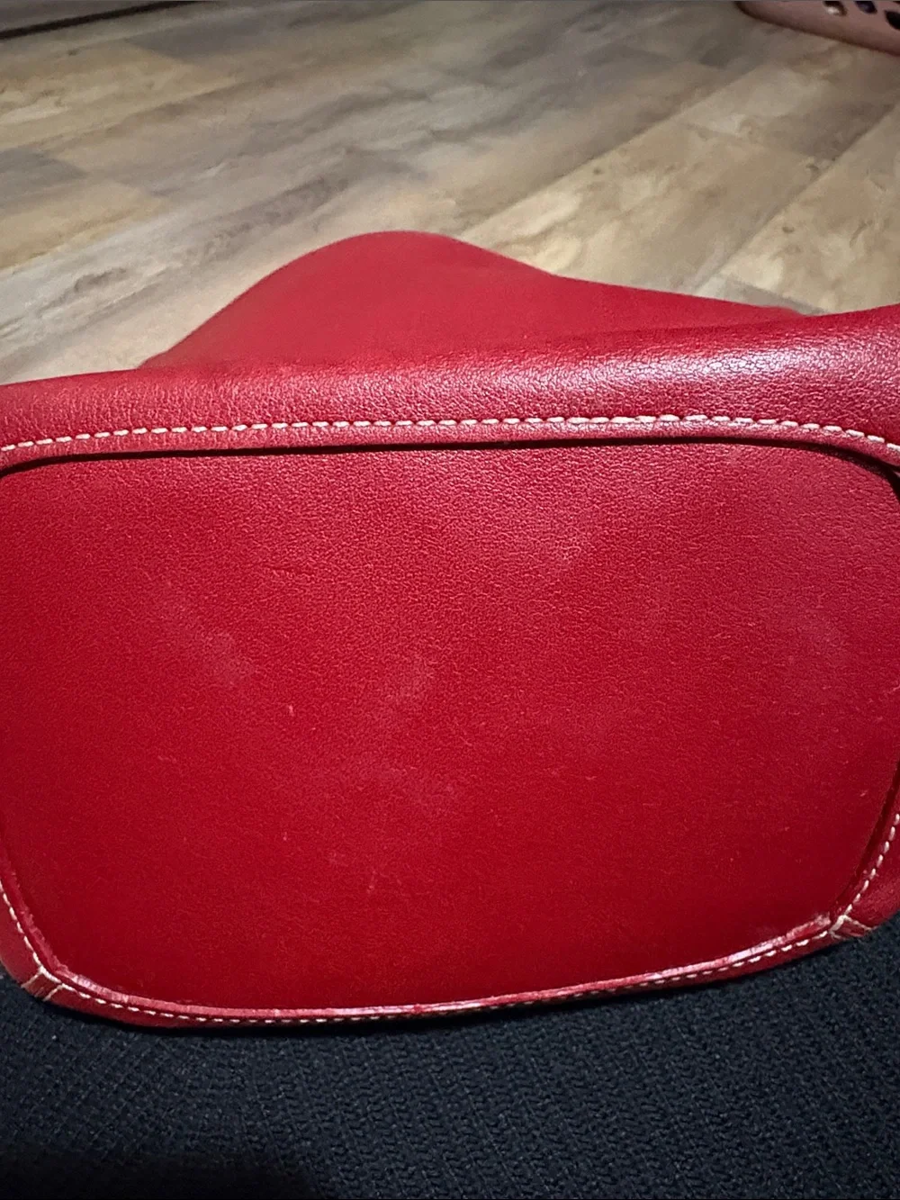 Vintage Coach Leather Bucket Shoulder Bag - Burgundy
